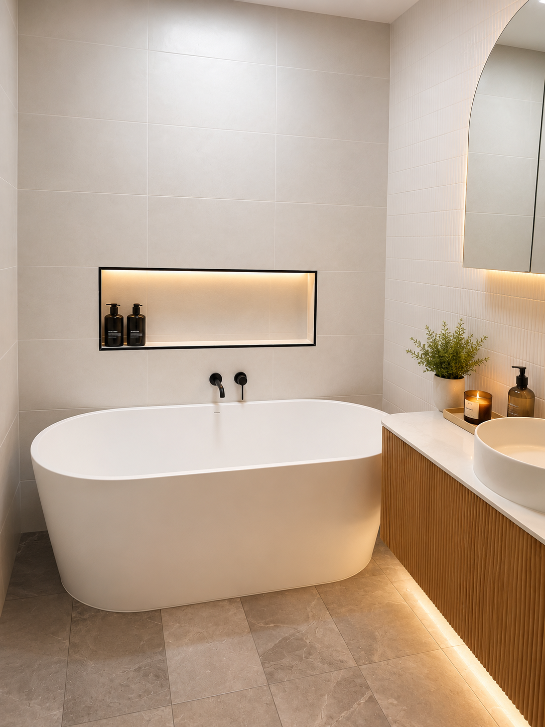 Modern ensuite renovation by iBuild Renovations